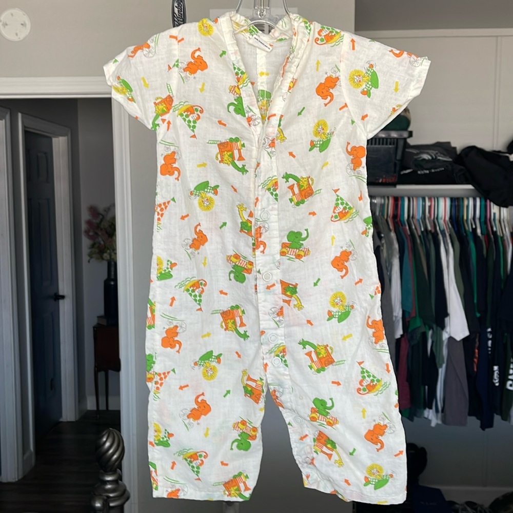 Vtg Sears Infant Baby Jumper Romper 6-9mos